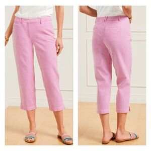 TALBOTS The Perfect Skimmer Sunshine Seersucker Capri Pants, Sz 14